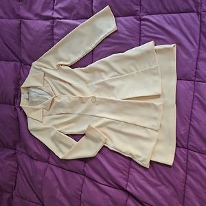 Sunny yellow lightweight skirt suit with long jacket & miniskirt size S/M 6/8